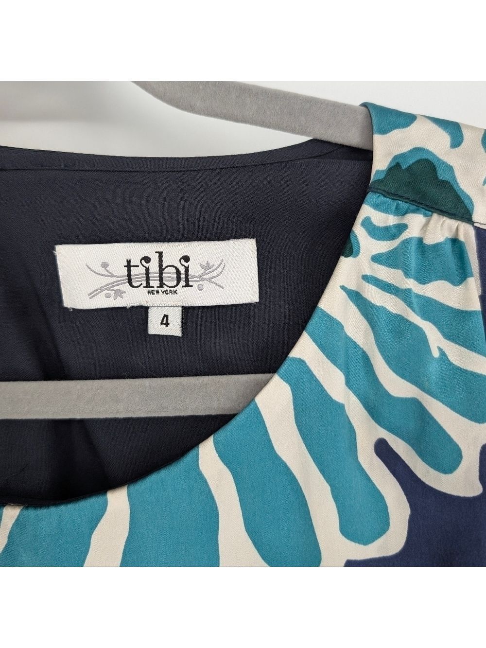 Tibi New York 100% Silk Shift Mini Dress Black Floral 4 - Picture 5 of 9